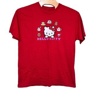 Sanrio Hello Kitty‎ 1X Cotton Red T-shirt Crew Neck Short Sleeve Graphic